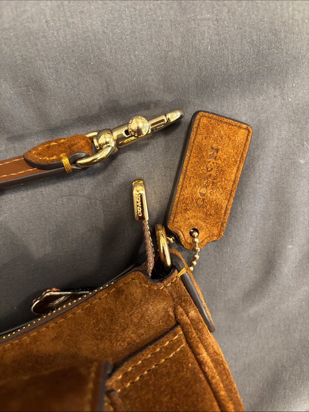 COACH Ashton Mini Shoulder Bag in Brown Suede LIKE NEW - Picture 6 of 8